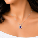 One-of-One 92.5 Silver Navy Teardrop Pendant Necklace