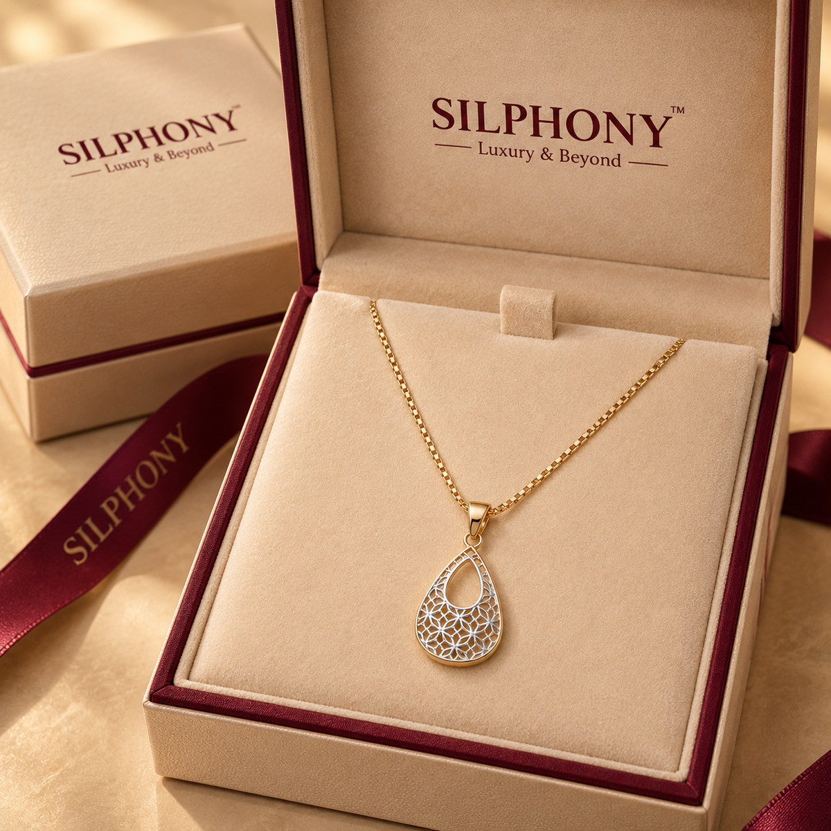 925 Sterling Silver Teardrop Filigree Pendant