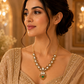 925 Sterling Silver Polki & Moissanite Traditional Designer Necklace