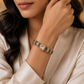 Emerald Green Moissanite Tennis Style Statement Bracelet for Girls