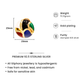 One-of-One 92.5 Silver Multicolor Enamel Dome Stud Earrings