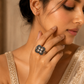 925 Sterling Silver Moissanite Floral Statement Ring | Hallmarked
