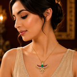 Peacock Polki Moissanite Statement Pendant