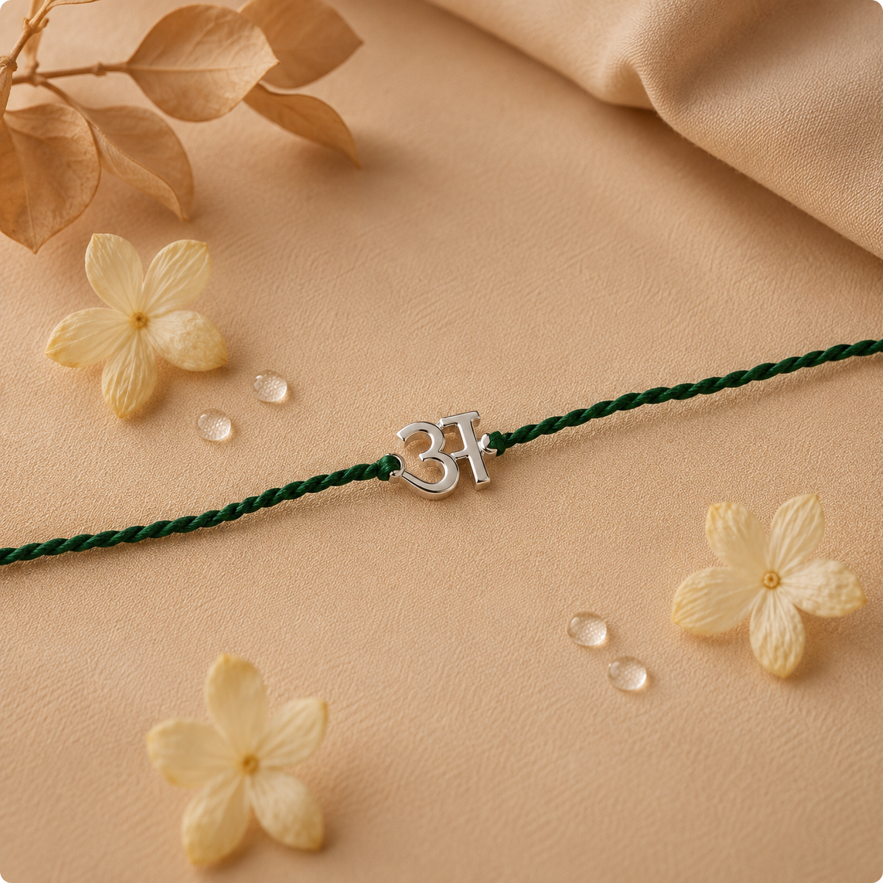 Handmade 925 Silver “अ” Hallmarked Rakhi