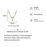 925 Silver Gold Plated CZ Floral Bridal Necklace Set