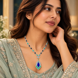 3.8 ct Natural Diamond Tanzanite Necklace