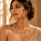 925 Sterling Silver Polki & Moissanite Teardrop Necklace Statement Jewellery