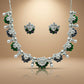 Green Pearl Floral Necklace Set