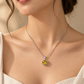 18 Inch 925 Sterling Silver Round Solitaire Quartz with Moissanite Chain Pendant
