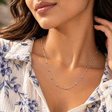 925 Sterling Silver Beaded Chain