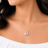 One-of One 92.5 Silver Blush Pink Teardrop Pendant Necklace