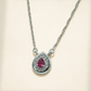 One-of One 92.5 Silver Teardrop Red Simulant Ruby Pendant Necklace