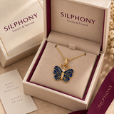 925 Silver Gold Plated 0.15 ct Natural Diamond Butterfly Pendant