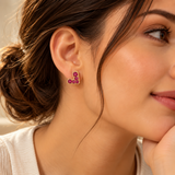 Pink Heart Moissanite Stud Earrings