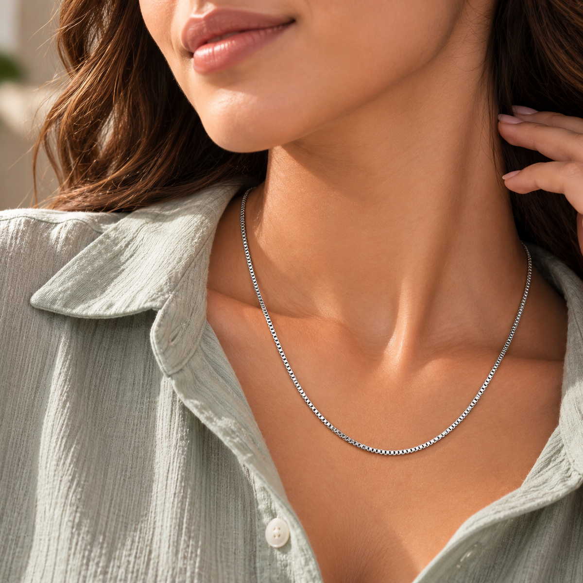 925 Silver Italian Box Chain for Daily Wear