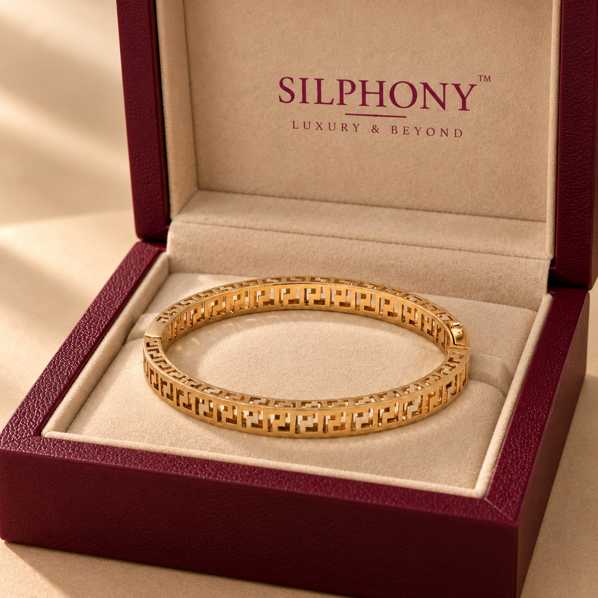 925 Sterling Silver Geometric Cutwork Bracelet