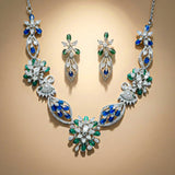 925 Sterling Silver Floral Cascade Necklace Set
