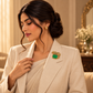 Leopard 925 Sterling Silver Moissanite & Quartz  Brooch | Green Stone Statement Jewellery