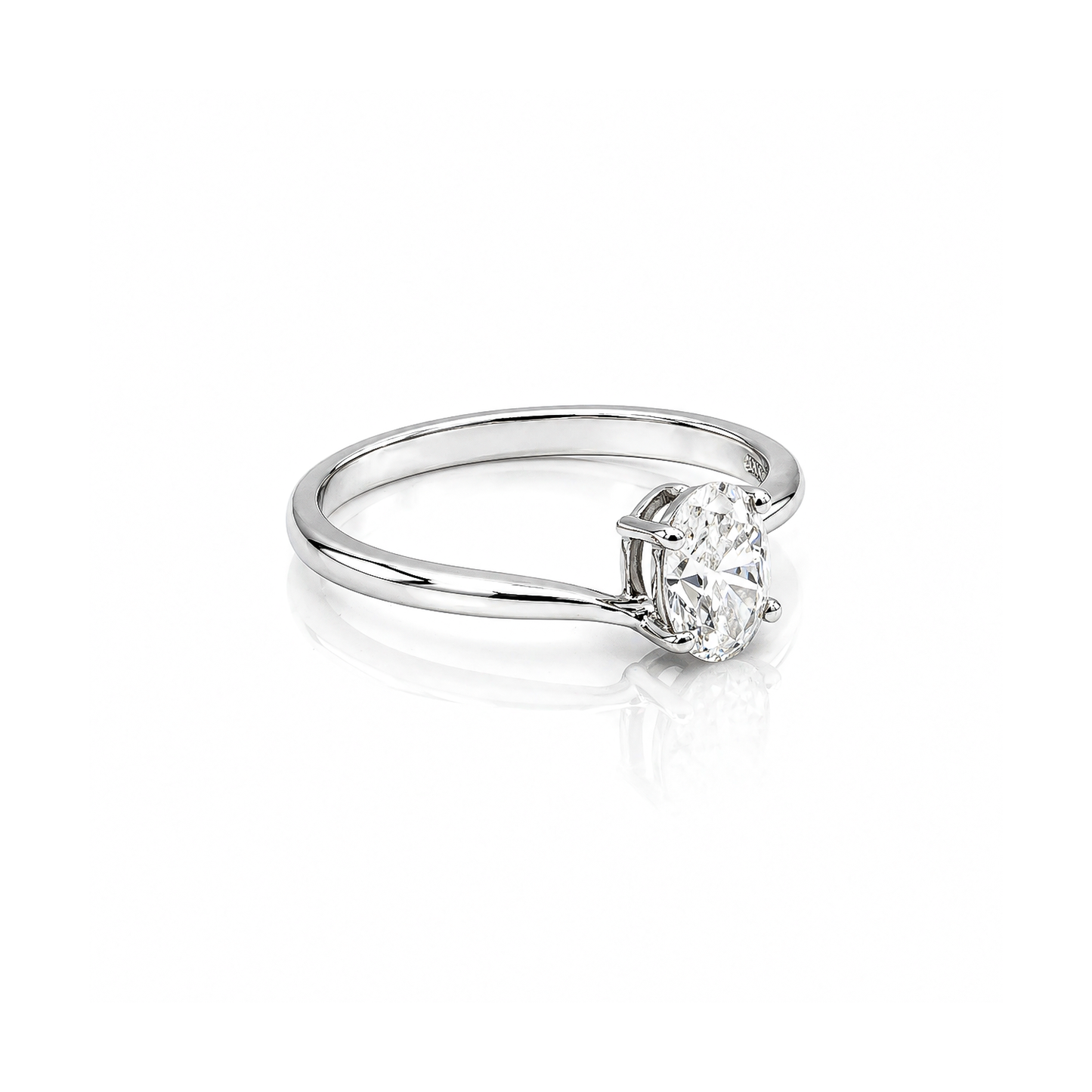 1.01 Ct Lab Grown Diamond 925 Sterling Silver Statement Engagement Ring