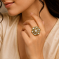 925 Sterling Silver Polki Moissanite Ring