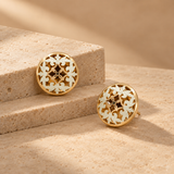 925 Silver Rose Gold Filigree Stud Earrings for Women