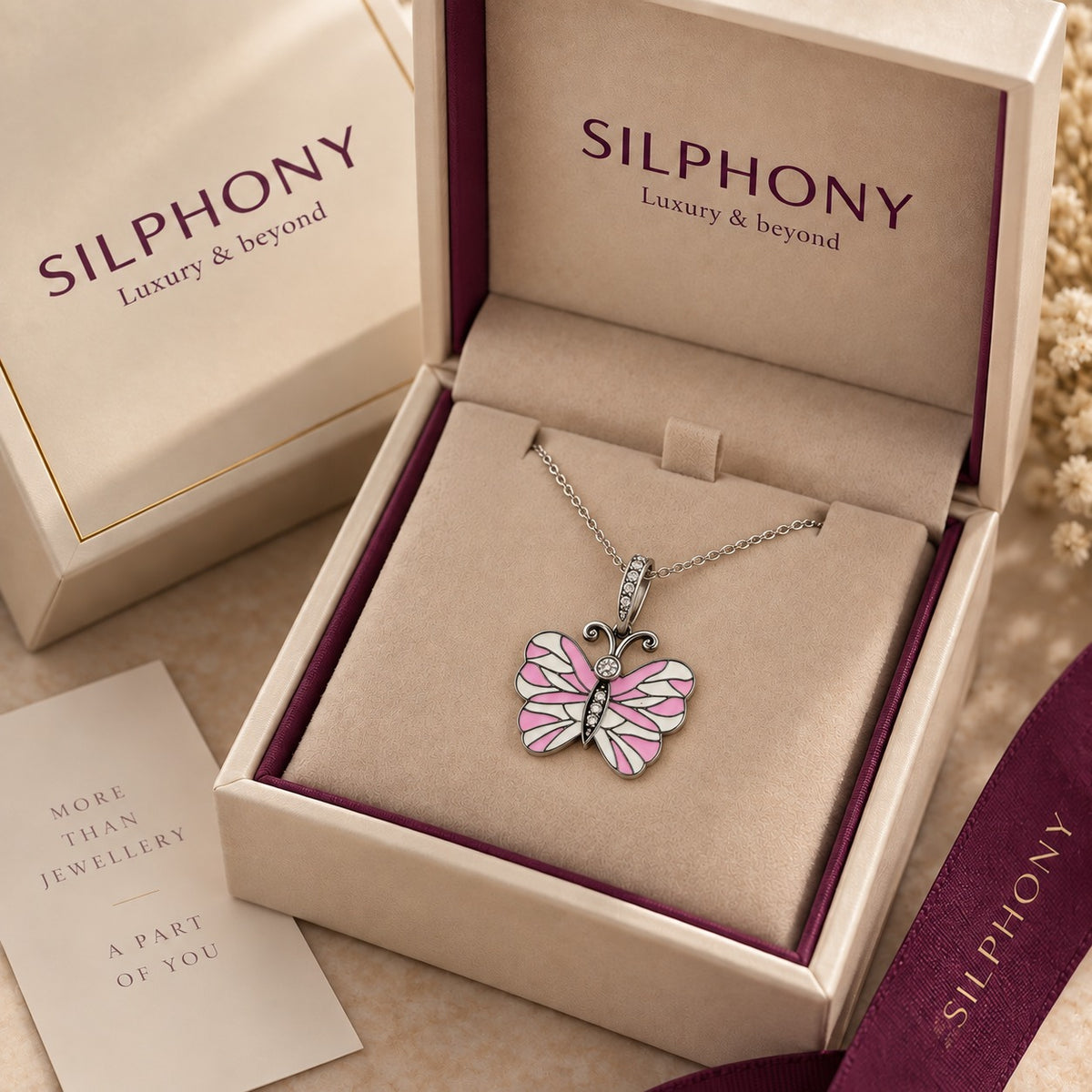 0.15 ct Natural Diamond Butterfly Pendant
