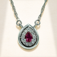 One-of One 92.5 Silver Teardrop Red Simulant Ruby Pendant Necklace