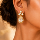925 Sterling Silver Polki & Moissanite Designer Teardrop Earrings