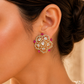 925 Sterling Silver Polki Quartz Statement Traditional Luxury Earrings