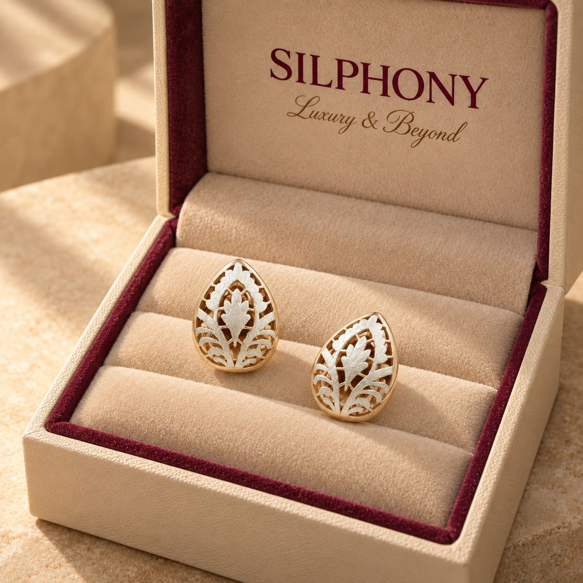 925 Sterling Silver Floral Leaf Stud Earrings for Women