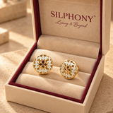 925 Silver Rose Gold Filigree Stud Earrings for Women
