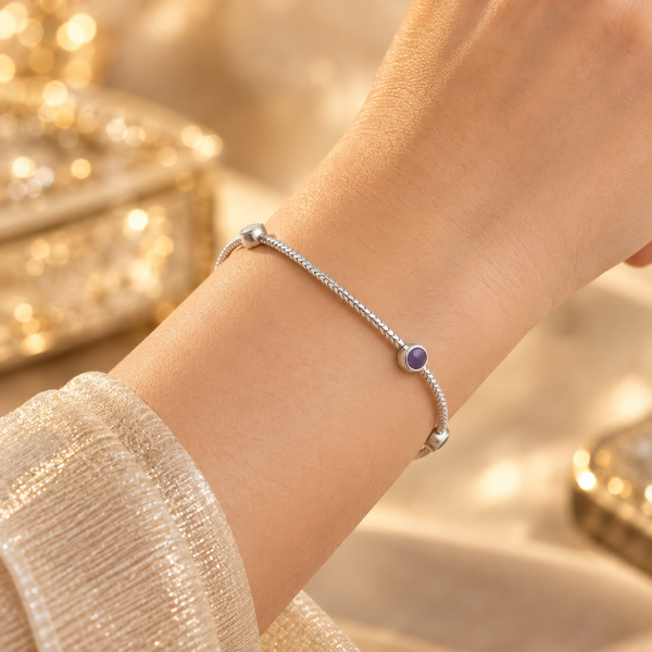 925 Sterling Open Cuff With Multi-Color Gemstone Accents Bangle | Hallmarked Silver Jewelry