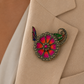 Floral Butterfly 925 Sterling Silver Brooch | Colorful Artistic Brooch for Women