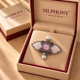 1.05ct Natural Diamond Rubellite Opal Brooch