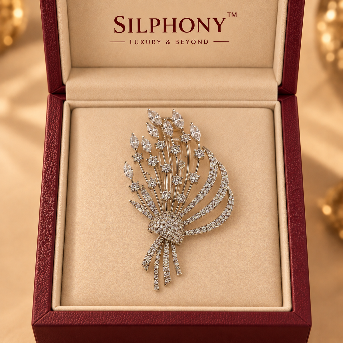 Sparkling Floral Brooch for Men, Bouquet Pin for Sherwani, Bridal & Wedding Wear