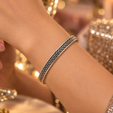 925 Silver Braided Bangle Set of 2 for Women
