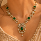 925 Sterling Silver Polki & Moissanite Statement Bridal Necklace