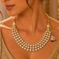 925 Sterling Silver Polki with Moissanite & Pearl Traditional Statement Necklace