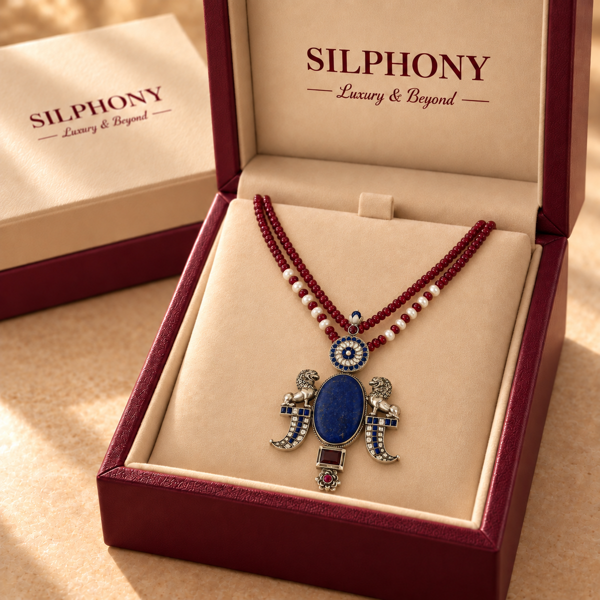 925 Silver Moissanite Polki Necklace Set