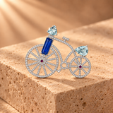 1.46 Ct Natural Diamond Bicycle Pendant | Designer Jewellery