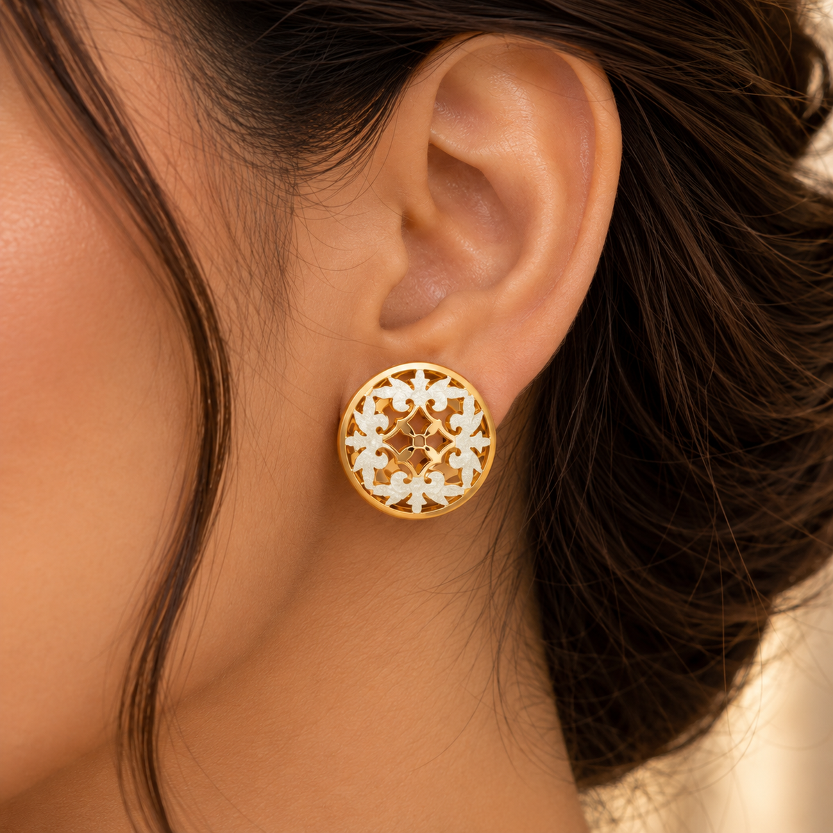 Floral 925 Sterling Silver Filigree Stud Earrings