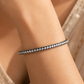 Double-Row 925 Sterling Silver with White Stone Bangle For Women | Hallmarked