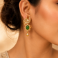 925 Sterling Silver Polki & Moissanite Peacock Dangle Earrings