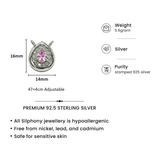 One-of One 92.5 Silver Blush Pink Teardrop Pendant Necklace