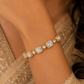 925 Sterling Silver Polki Moissanite Designer Link Bracelet