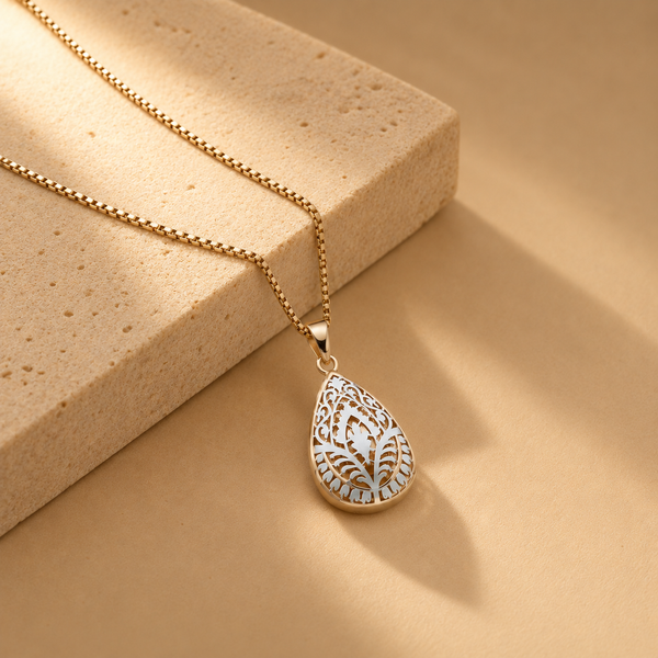 Dailywear Rose Gold Leaf Design 925 Silver Pendant