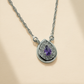 One-of-One 92.5 Silver Simulant Amethyst Teardrop Pendant Necklace