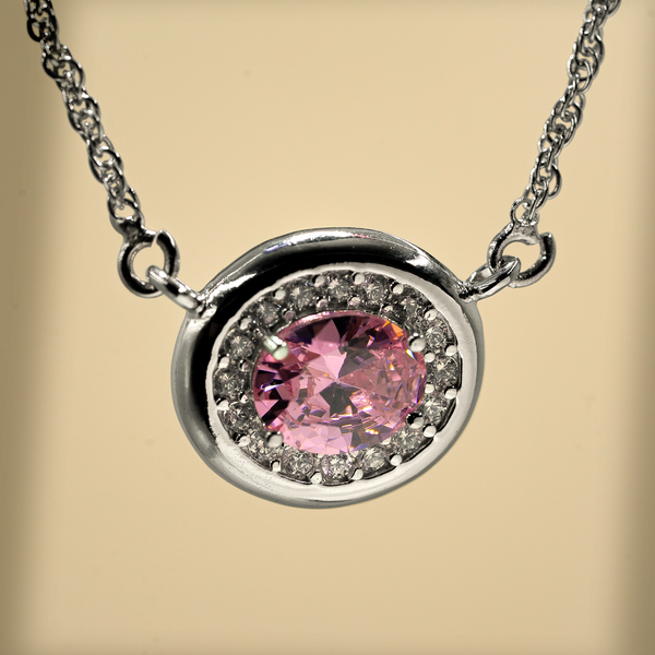 One-of-One 92.5 Silver Pink Blush Pendant Necklace