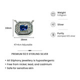 One-of-One 92.5 Silver Blue Simulant Sapphire Octagonal Pendant