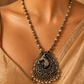 Peacock-Inspired 925 Sterling Silver Moissanite & Quartz Statement Pendant Necklace | Hallmerked
